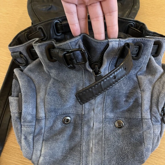 Alexander Wang Marti Suede Leather Blue Mini Backpack - Picture 10 of 16